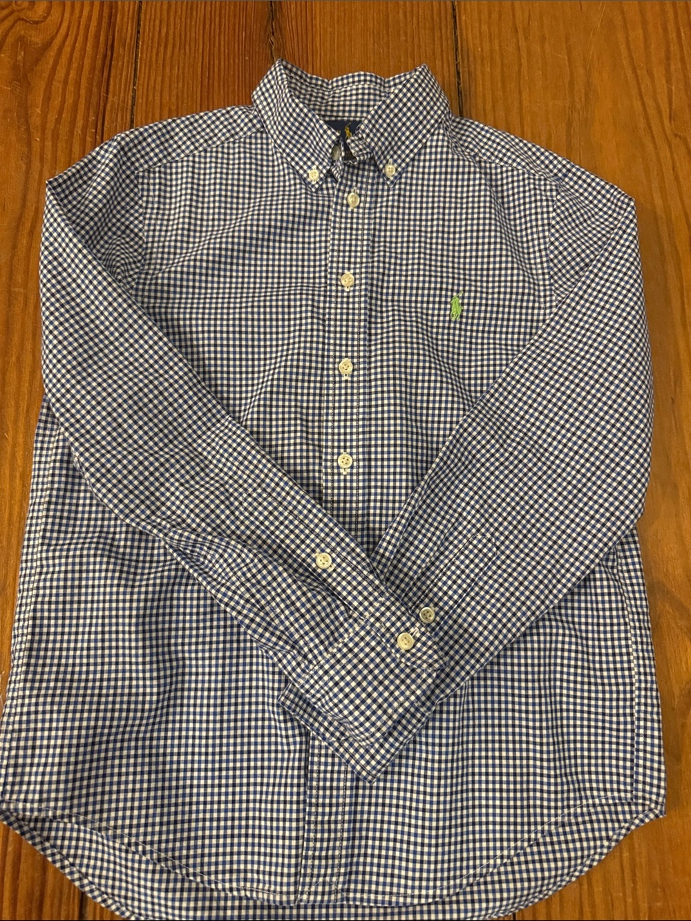 Ralph Lauren Button-Down Long-Sleeve Shirt - Blues, size 10-12